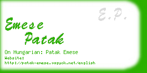 emese patak business card